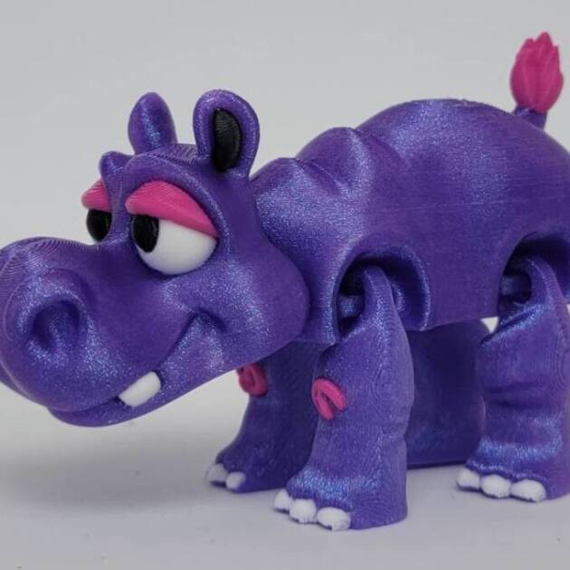 3D printed Articulated Hippo toy